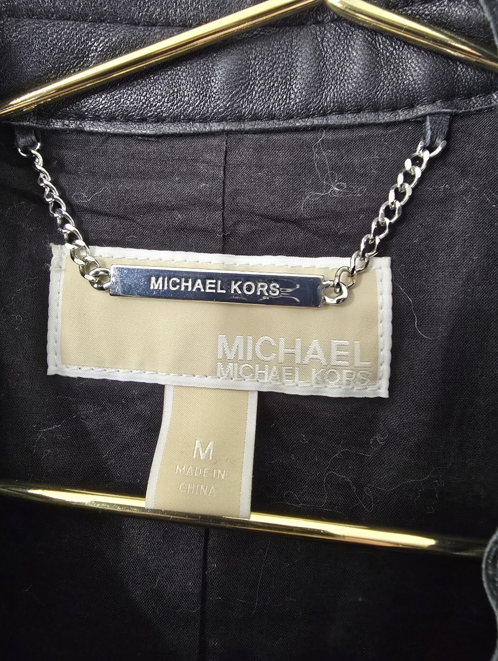 Michael Kors Lamb Leather Convertible Zip Front Moto Biker Jacket Black Size M - Picture 11 of 16